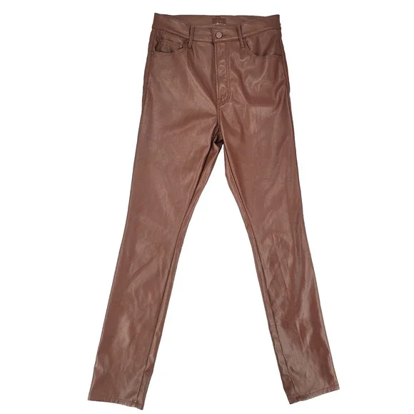 MOTHER High Waisted Rail Skimp Pants - Friar Brown, Wax on Wax Off - Picture 2 of 10